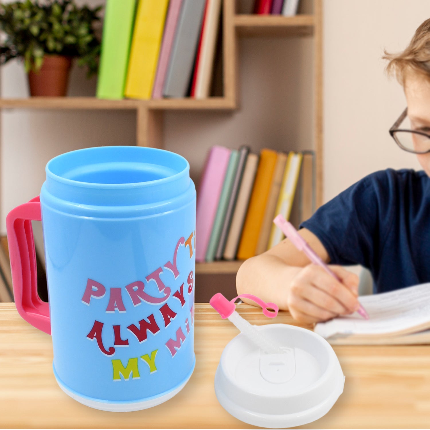 Insulated Mug With Lid Handle Flexible Straw With Cap (709 Ml) Insulated Mug With Lid Handle Flexible Straw With Cap (709 Ml)